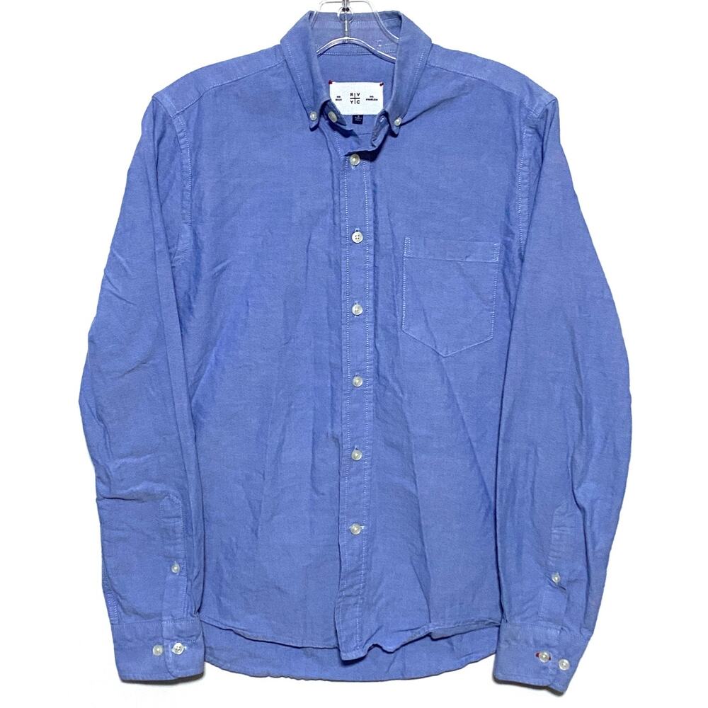 RVYC No Boat No Problem Blue Button Dress Shirt Mens Small Professional Career